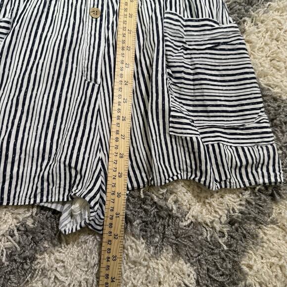 Wishlist Apparel ShortSleeve Romper Short Jumpsuit Black/ White Striped Size M4c - Picture 7 of 7
